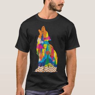 Hiking Mountains Wolf Night Moon Nature Vintage T-Shirt
