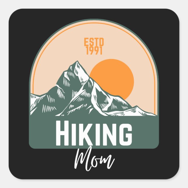 Hiking Mum Square Sticker (Front)