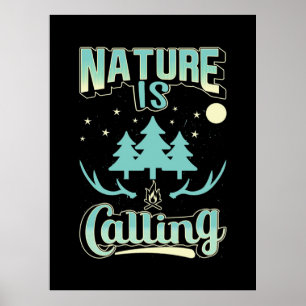 Hiking Nature Is Calling Poster