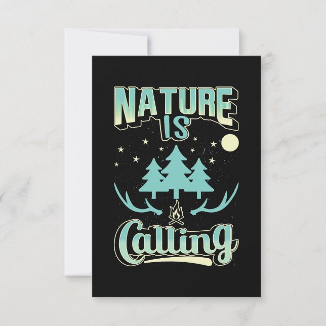 Hiking Nature Is Calling RSVP Card (Front)
