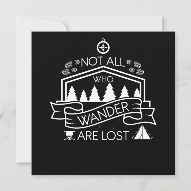 Hiking Not All Who Wander Are Lost Invitation (Front)
