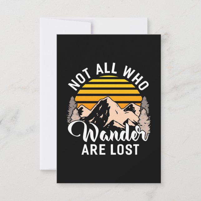 Hiking Not All Who Wander Are Lost RSVP Card (Front)