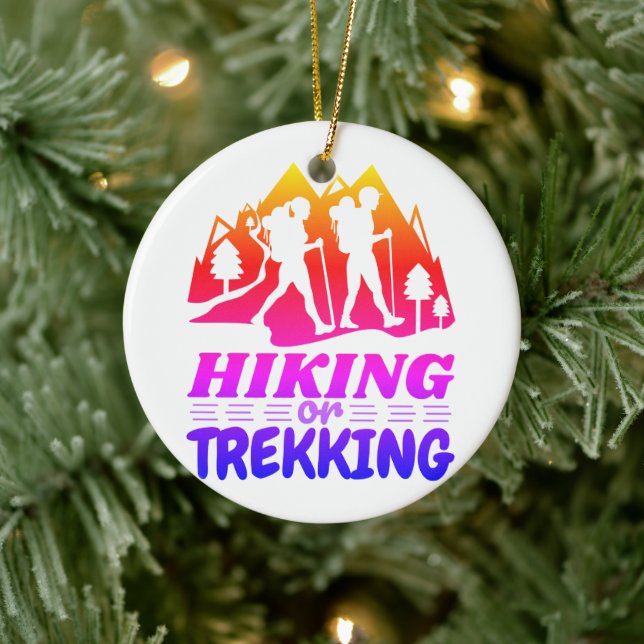 Hiking or Trekking Ceramic Ornament (Tree)