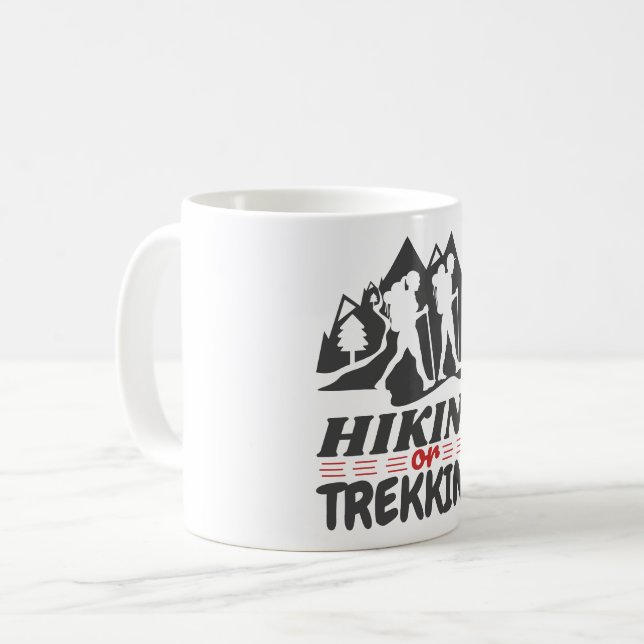 Hiking or Trekking Coffee Mug (Front Left)