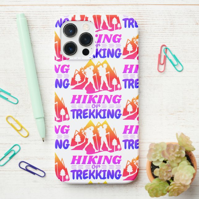 Hiking or Trekking iPhone Case (On Desk)