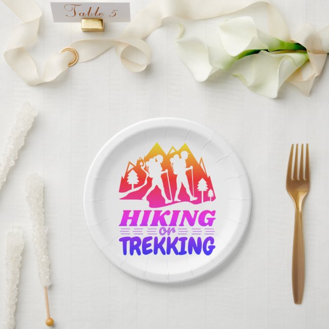 Hiking or Trekking Paper Plate (Wedding)