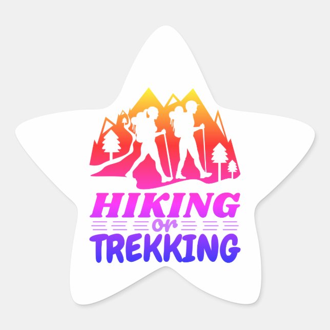Hiking or Trekking Star Sticker (Front)