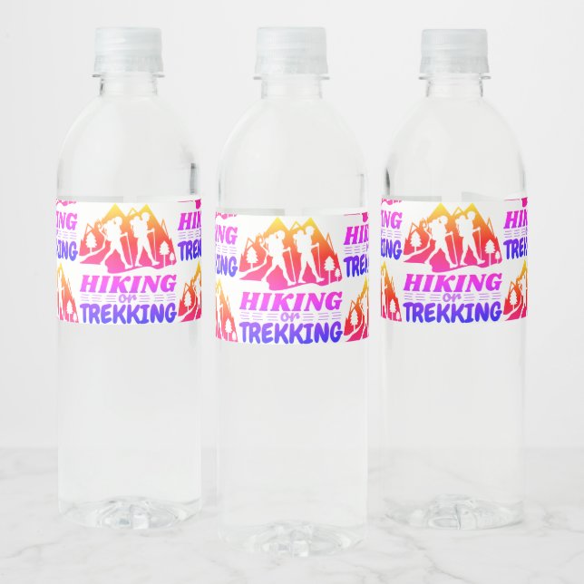 Hiking or Trekking Water Bottle Label (Bottles)