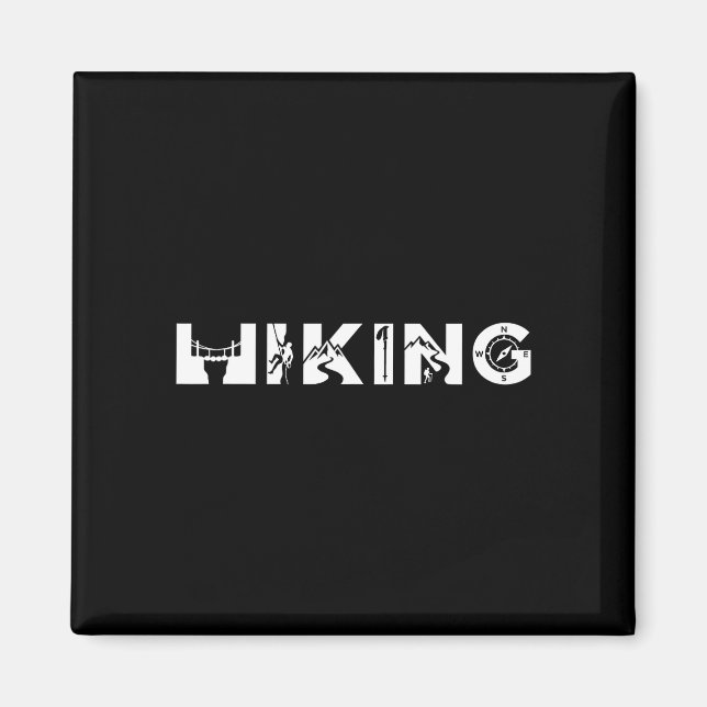 Hiking outdoor adventure mountain climbing magnet (Front)