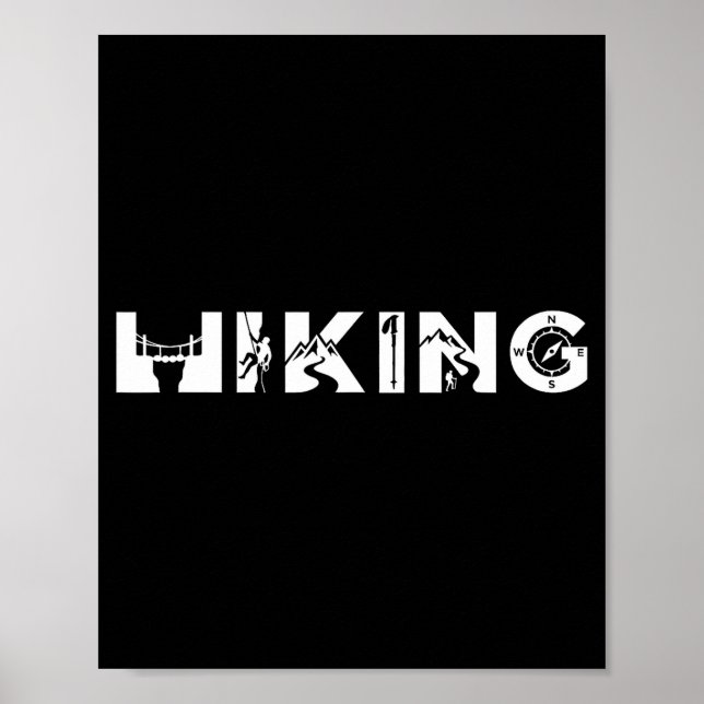 Hiking outdoor adventure mountain climbing poster (Front)