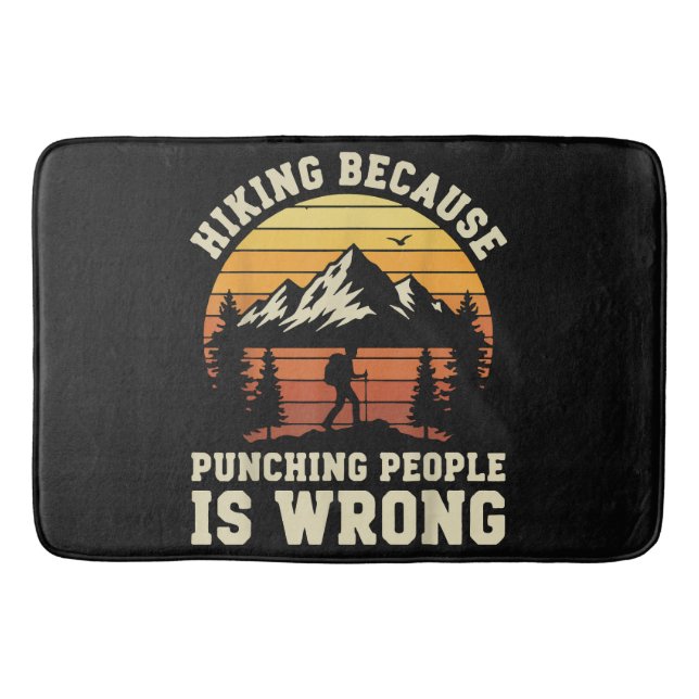 Hiking Outdoor Funny Hiker Bath Mat (Front)