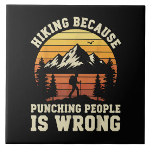Hiking Outdoor Funny Hiker Ceramic Tile