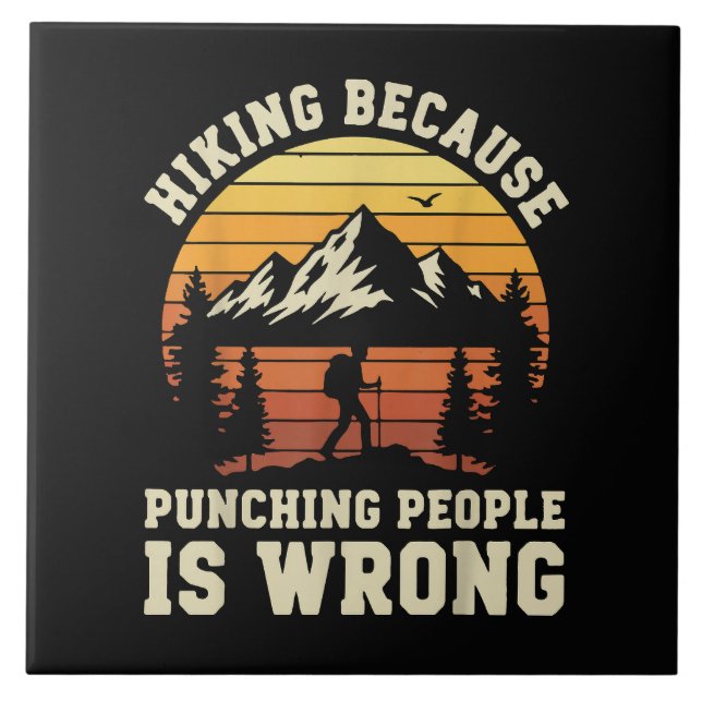 Hiking Outdoor Funny Hiker Ceramic Tile (Front)