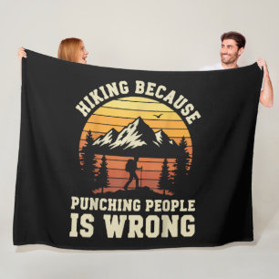 Hiking Outdoor Funny Hiker Fleece Blanket