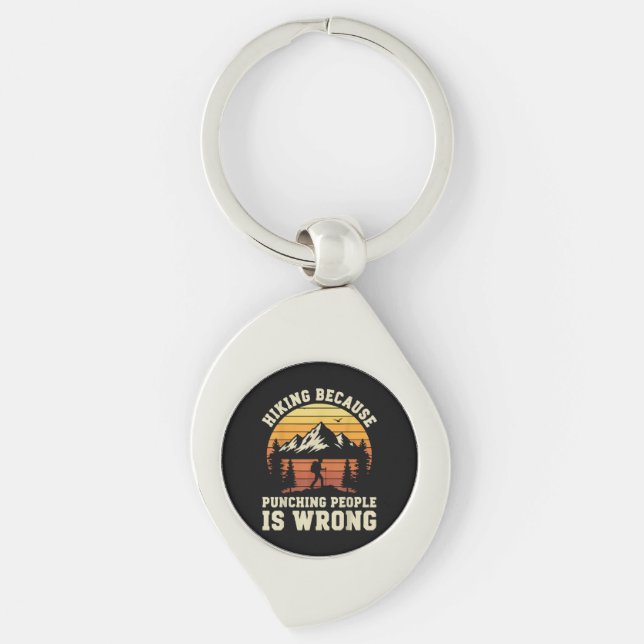 Hiking Outdoor Funny Hiker Key Ring (Front)
