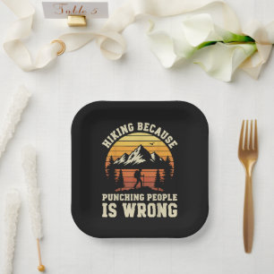 Hiking Outdoor Funny Hiker Paper Plate