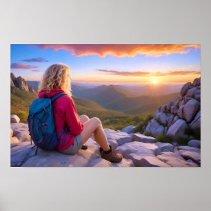 Hiking Outdoors Escape Dicovery Mountains Nature Poster