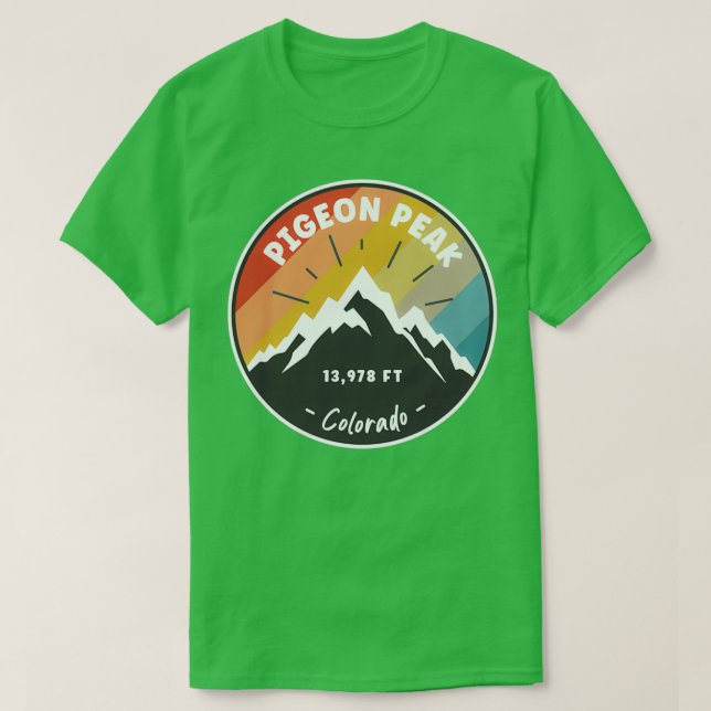 Hiking Pigeon Peak Colorado T-Shirt (Design Front)