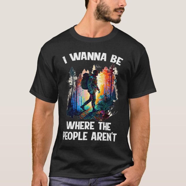 Hiking pilgers no people peace alone walking T-Shirt (Front)