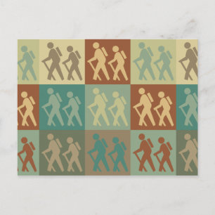 Hiking Pop Art Postcard