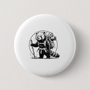 Hiking Red Panda Backpacking Animals Funny Cottage 6 Cm Round Badge