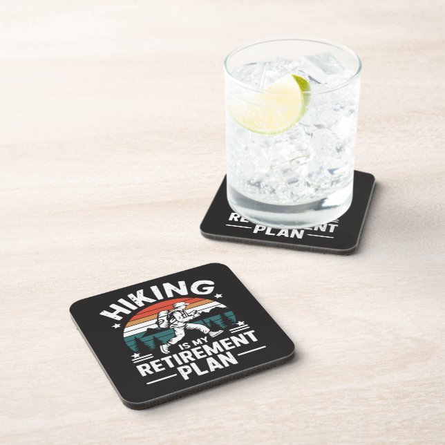 Hiking Retirement Plan Funny Saying Coaster (Right Side)