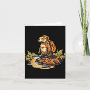 Hiking river otter backpacking outdoor animal card