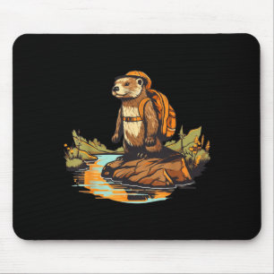 Hiking river otter backpacking outdoor animal mouse pad