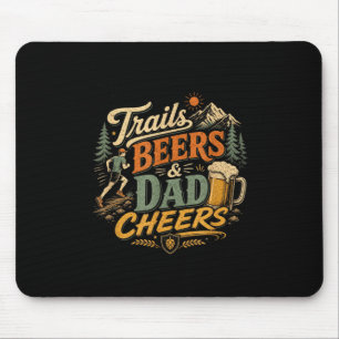 Hiking running trail dad father's day 70s retro mouse pad