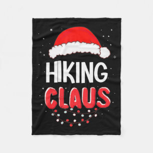 Hiking Santa Claus Christmas Matching Costume  Fleece Blanket