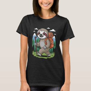 Hiking Sloth Adventure Forest Backpack Trekking Na T-Shirt