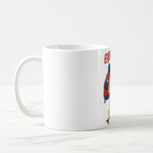 Hiking Sloth  Coffee Mug (Left)