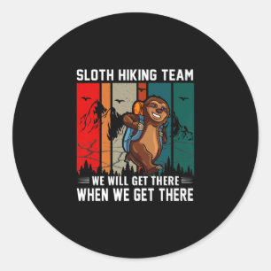 Hiking Sloth Vacation Hike Mountain Graphic Classic Round Sticker
