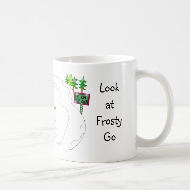 Hiking Snowman Coffee Mug (Right)