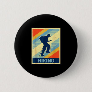 Hiking sport lover vintage retro 6 cm round badge