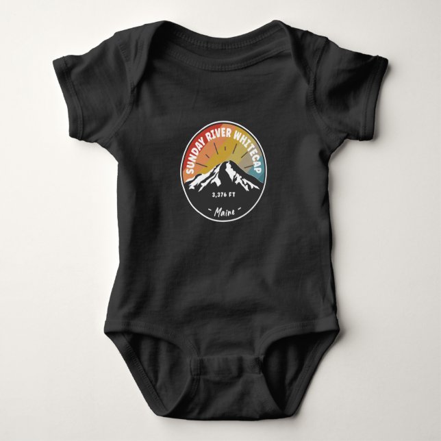 Hiking Sunday River Whitecap Maine Baby Bodysuit (Front)