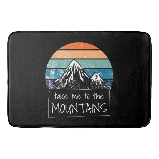 Hiking - Take Me To The Mountains Bath Mat (Front)