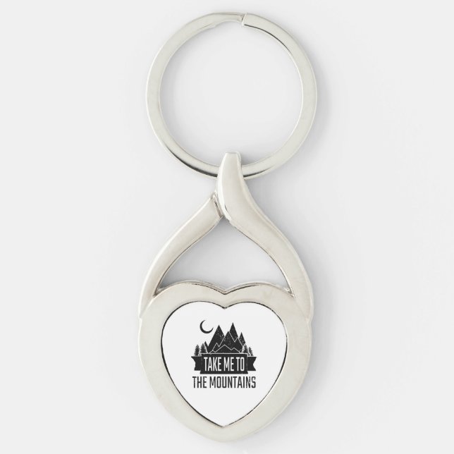 Hiking - Take Me To The Mountains Key Ring (Front)