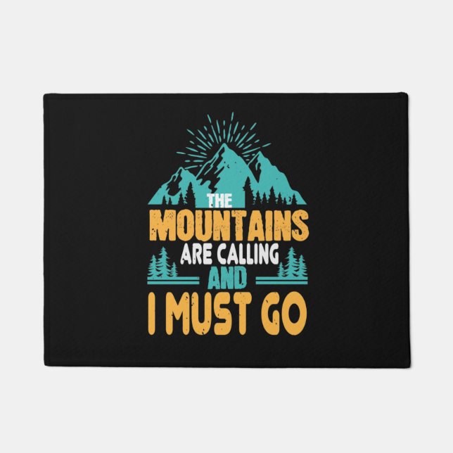 Hiking - The Mountains Are Calling Doormat (Front)