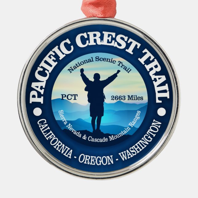 Hiking (The Pacific Crest Trail) Metal Ornament (Front)
