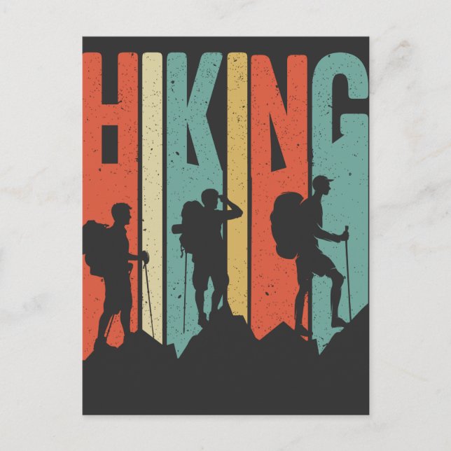 Hiking Themed Adventure Shirt, Vintage Hiking Postcard (Front)