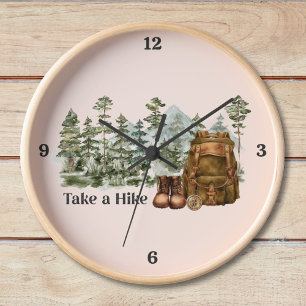 Hiking to Mountain Outdoor Nature Clock