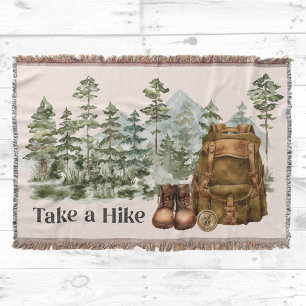 Hiking to Mountain Outdoor Nature Throw Blanket