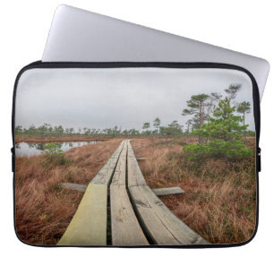 Hiking trail in swamp laptop sleeve