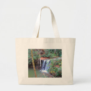 Hiking Trail Waterfall Large Tote Bag