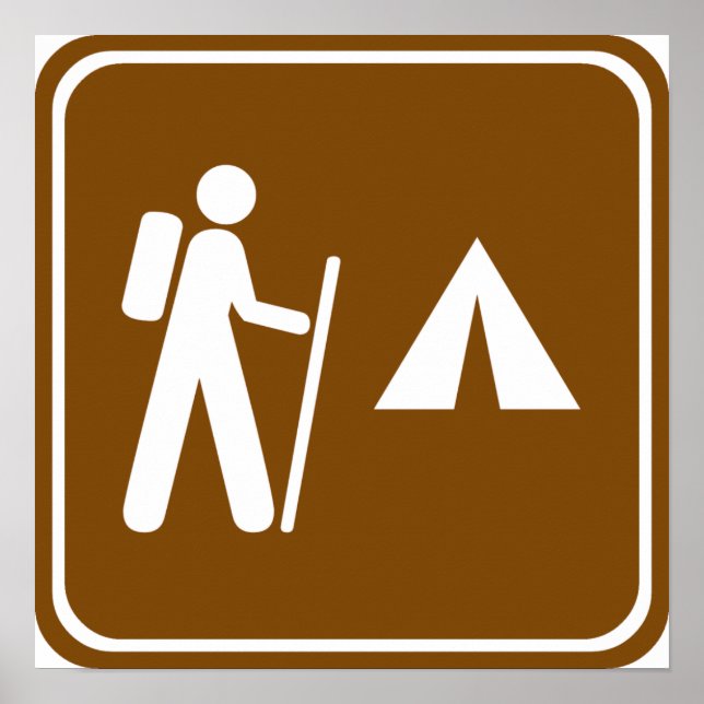 Hiking Trail with Camping Highway Sign (Front)