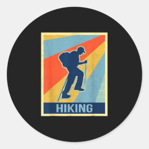 Hiking vintage retro style classic round sticker