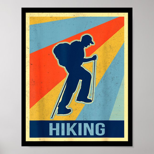 Hiking vintage retro style  poster (Front)