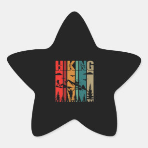 Hiking Vintage Vacation Hike Mountain Graphic Star Sticker