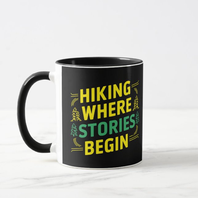 Hiking where Stories Begin  Mug (Left)